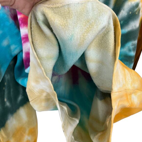 La Detresse Revolve Womens Tropical Pullover Tie Dye Fleece Sweatshirt Medium M - Picture 5 of 11